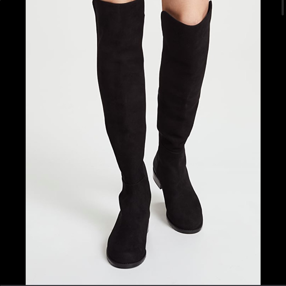Stuart Weitzman black suede 50/50 over the knee boot!